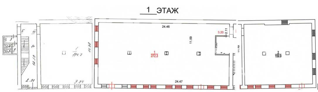Планировка офиса 1200-2153 м², 1 этаж, Особняк «Гоголевский б-р, 14, стр. 3»